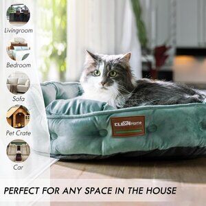 Ultra Plush Small Dog or Cat Bed Velvet Teal Blue Green